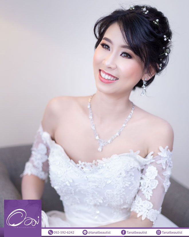 แต่งหน้าเจ้าสาว งานเช้าเที่ยงบ่ายเย็น กรุงเทพ TanatBeautist 62-030-เกดL-BangkokPalace-620526